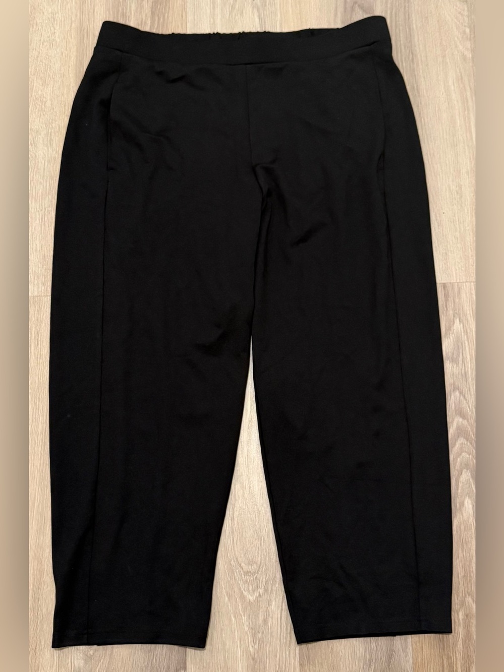 Stacy London Black Pull-On Capri Pants LP Large Petite Stretch Career casual